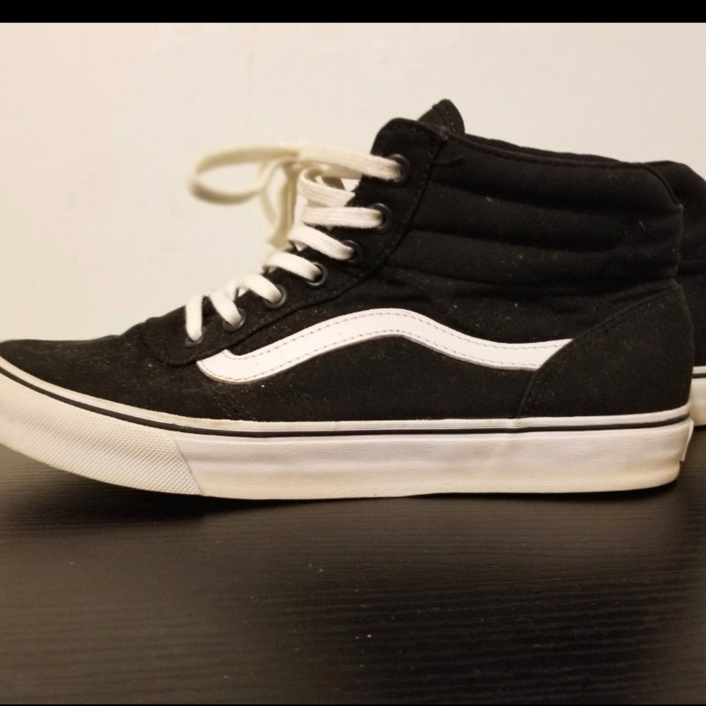 Vans Black and White High-Top Sneakers